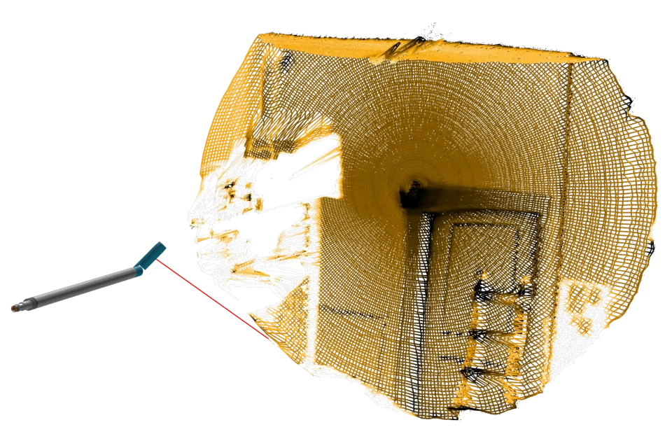 A real-time point collection and mesh in Carlson Scan.